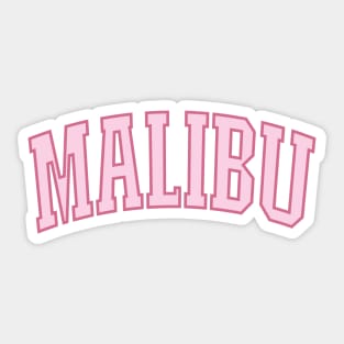 Malibu California Preppy Pink Varsity Sticker